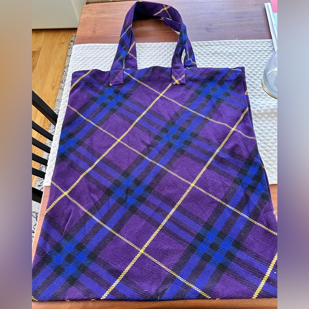 Burberry Purple and Blue Tote Bag
